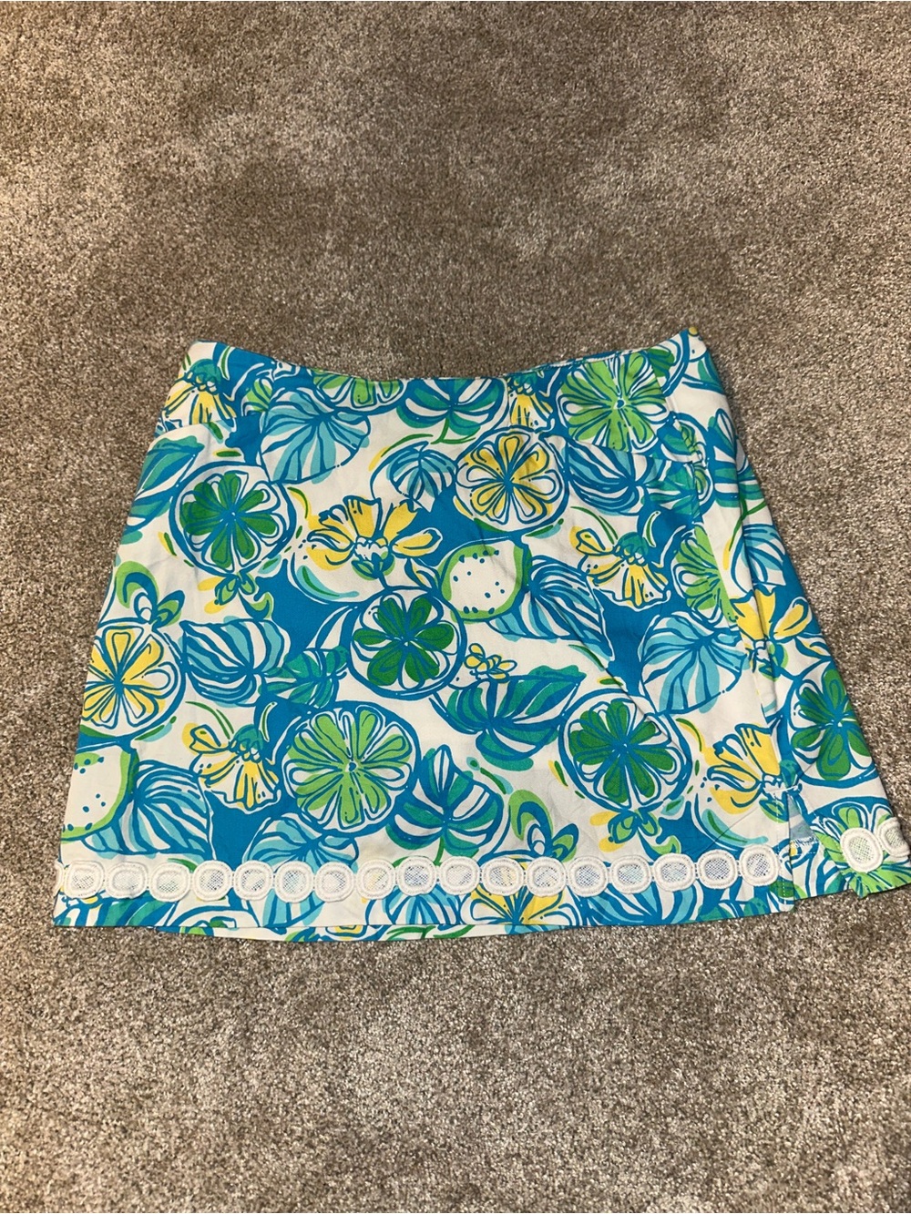 Lilly Pulitzer Blue Green Yellow Floral Skort
